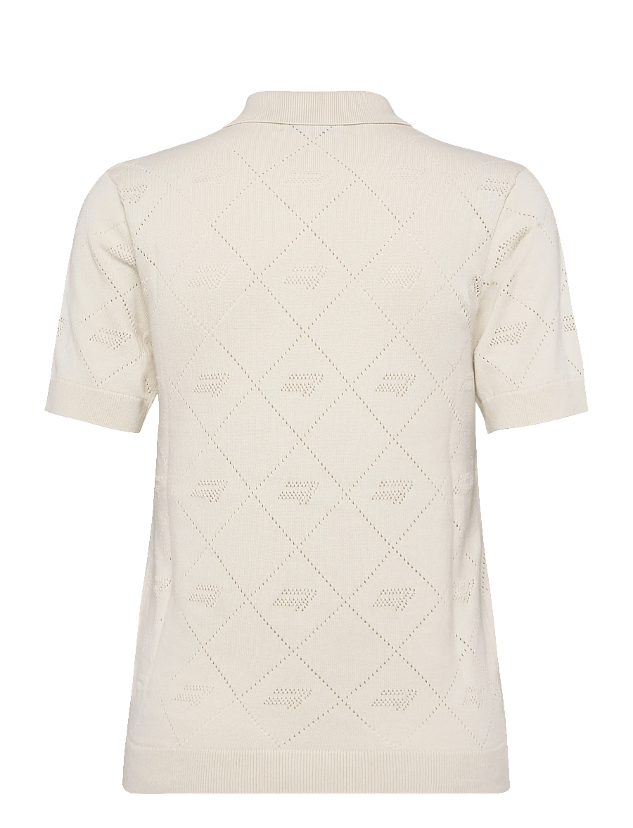 Röhnisch - Logo Jacquard poloshirt - alussärgid ja t-särgid - tofu - 2