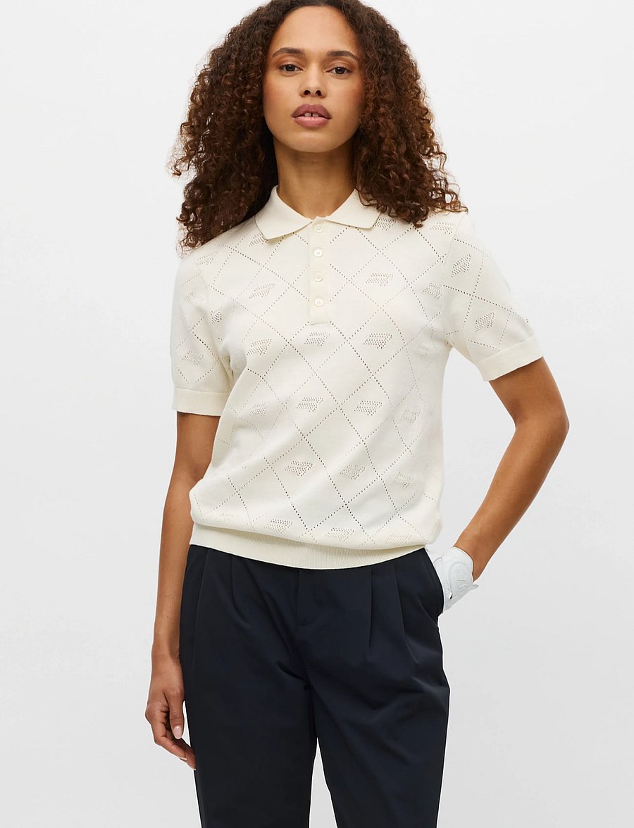 Röhnisch - Logo Jacquard poloshirt - toppar & t-shirts - tofu - 0