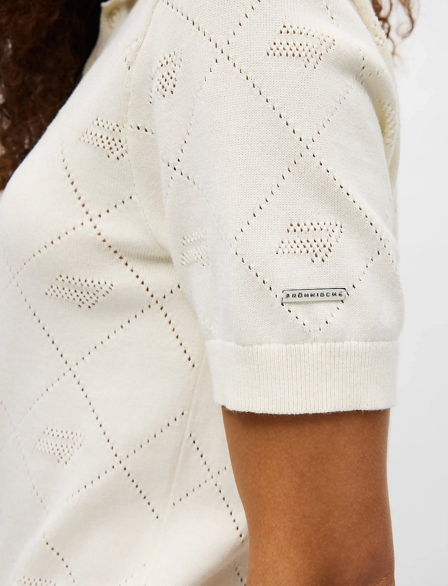 Röhnisch - Logo Jacquard poloshirt - toppar & t-shirts - tofu - 2
