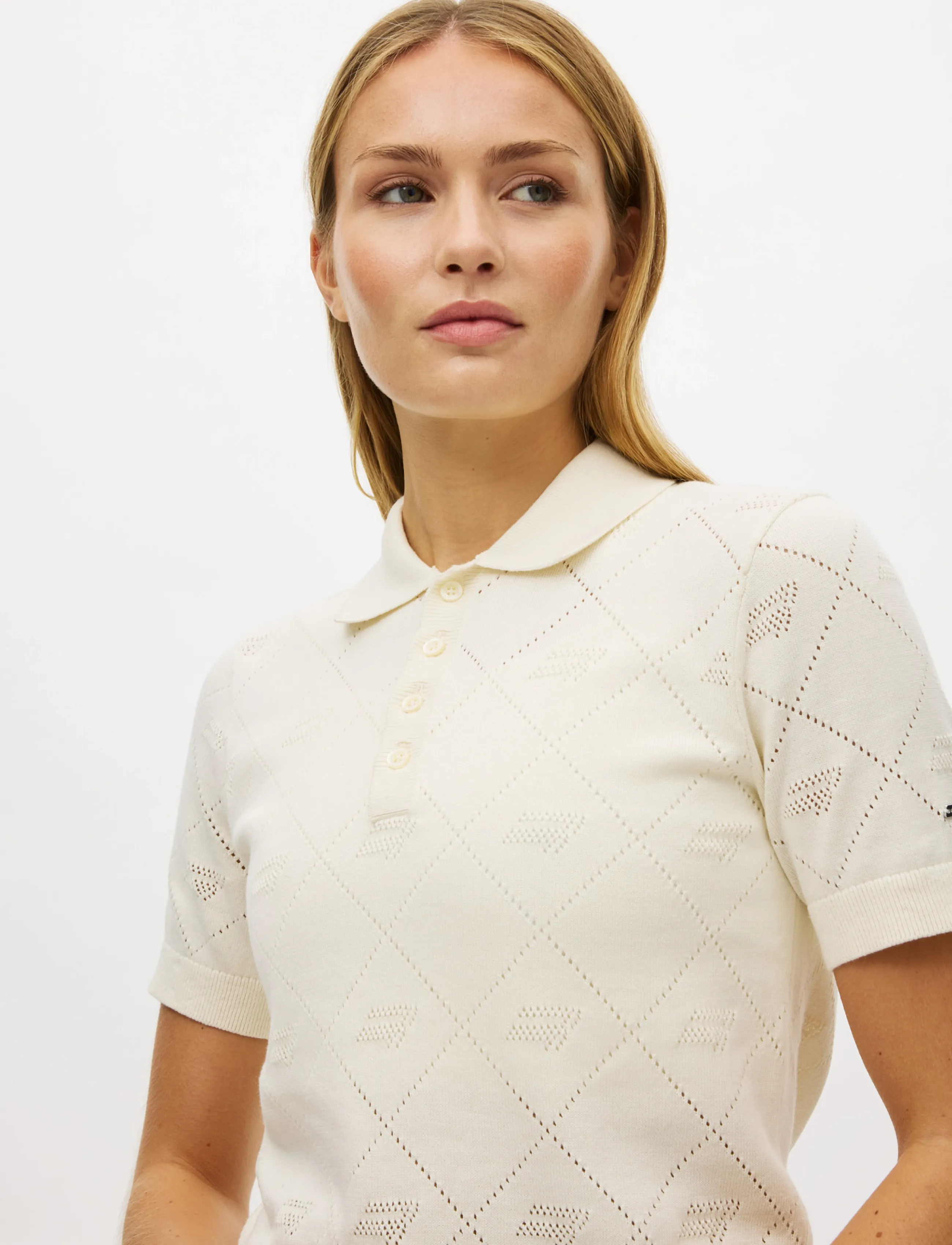 Röhnisch - Logo Jacquard poloshirt - toppar & t-shirts - tofu - 3