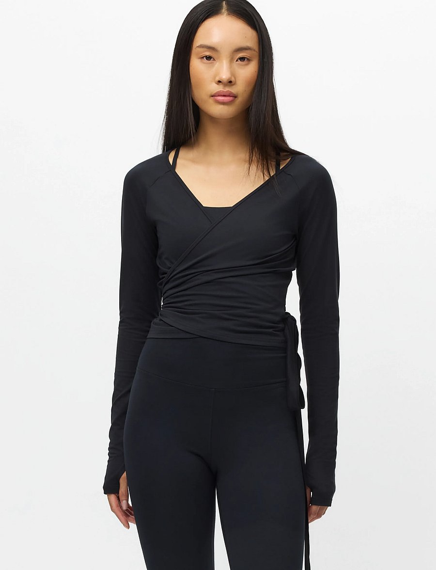 Röhnisch - Smoothflex Wrap Top - crop-tops - black - 0