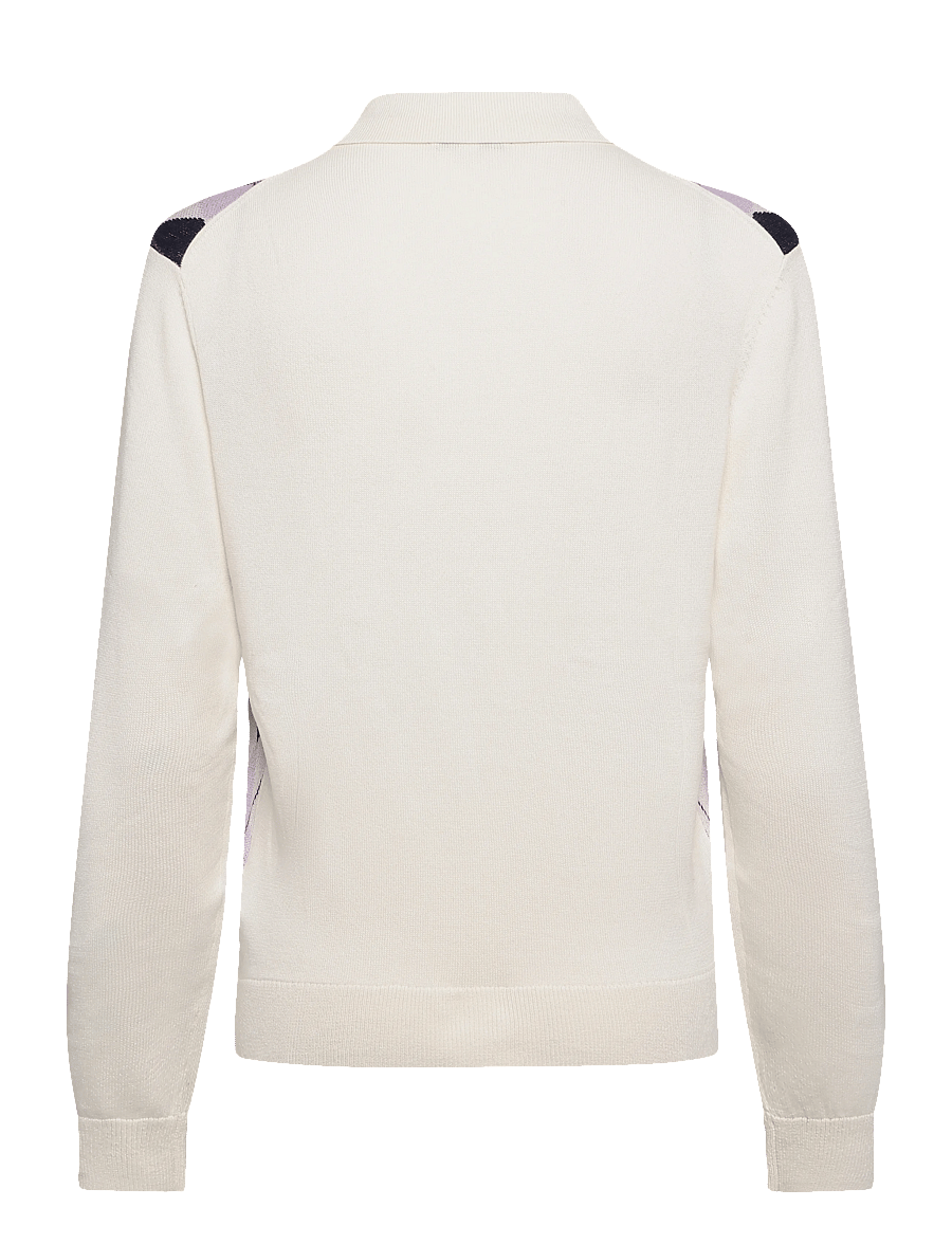 Röhnisch - Heritage Knitted Poloshirt - hemden - orchid argyle - 2