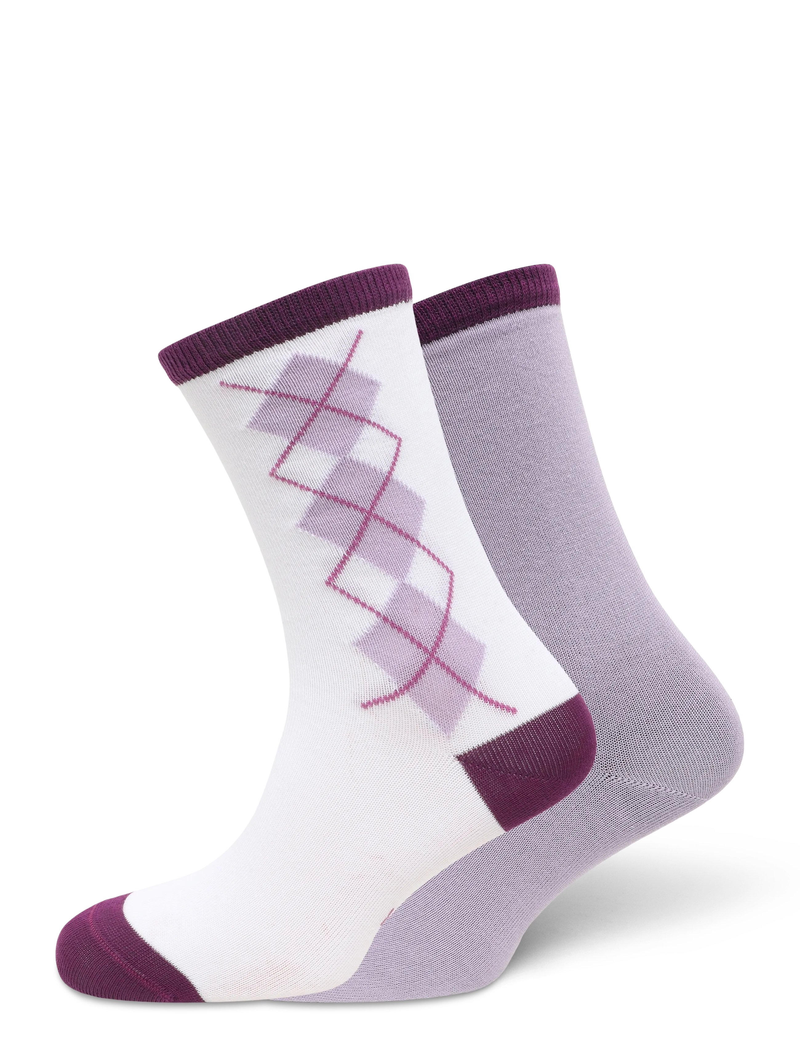Röhnisch 2-Pack Argyle socks - Kleidung - ORCHID BLOOM / purple