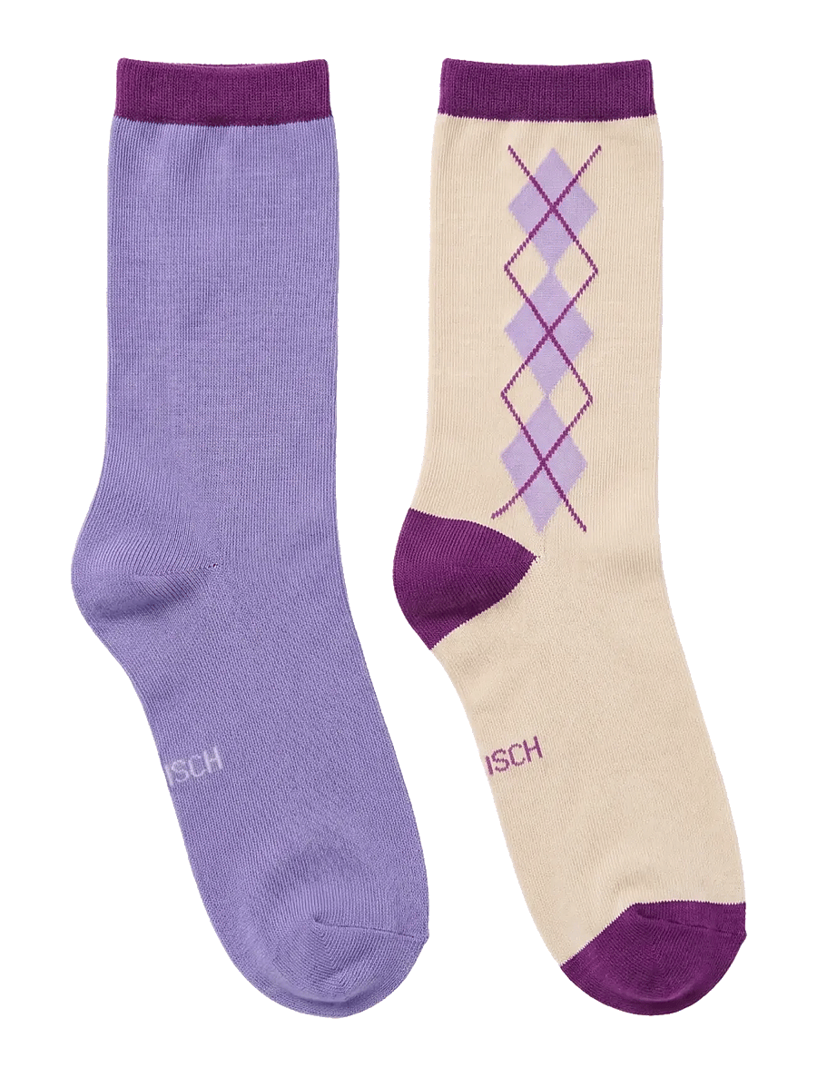 Röhnisch - 2-Pack Argyle socks - orchid bloom - 0