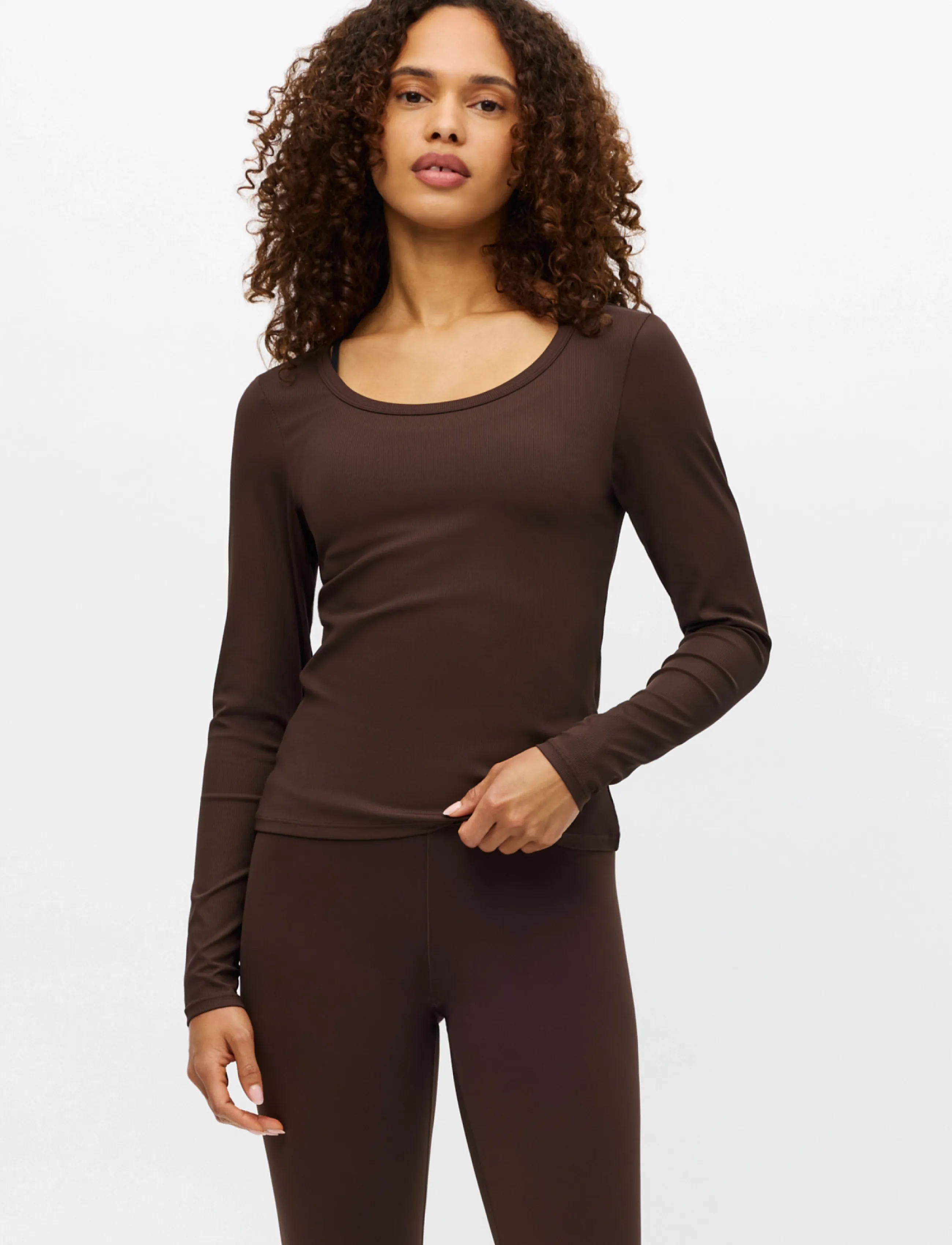 Röhnisch Rib Drymotion LS - Langærmede toppe - JAVA / brown