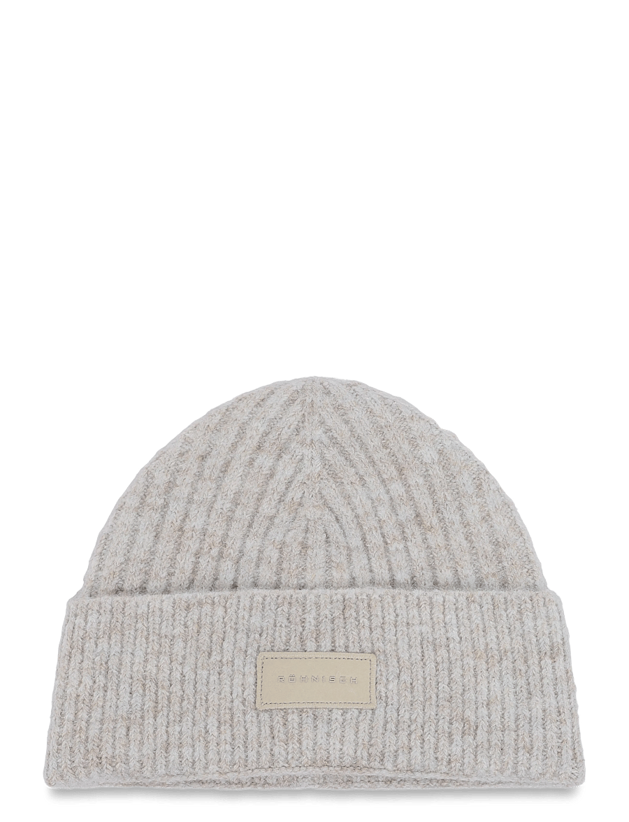 Röhnisch - Logo Rib Beanie - mössor - oatmeal - 1