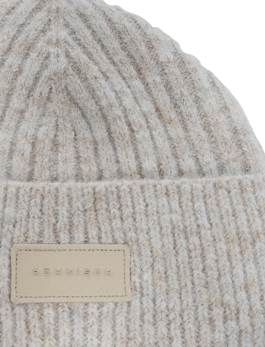 Röhnisch - Logo Rib Beanie - mössor - oatmeal - 3
