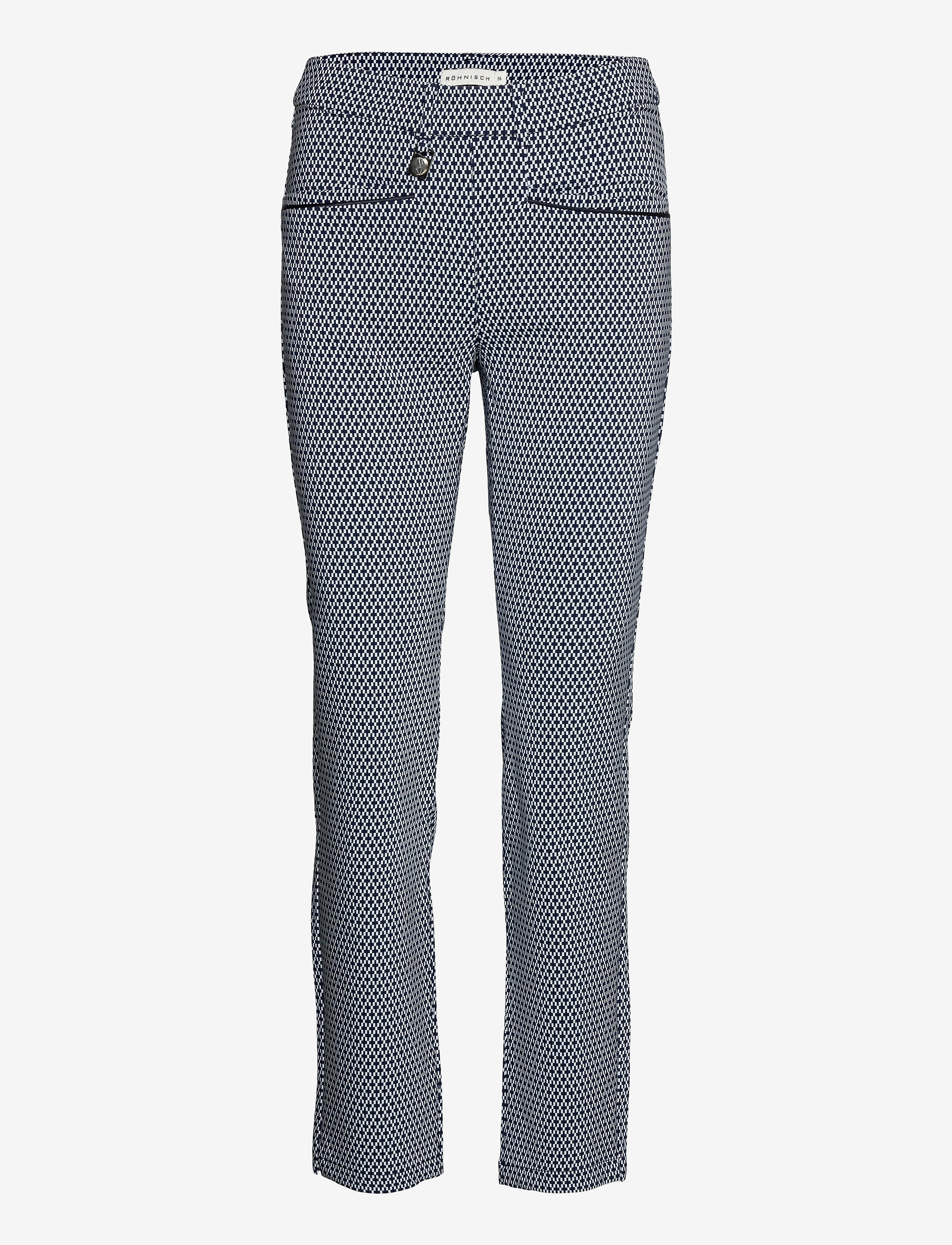 Röhnisch - Smooth Pants - navy/fog check - 0