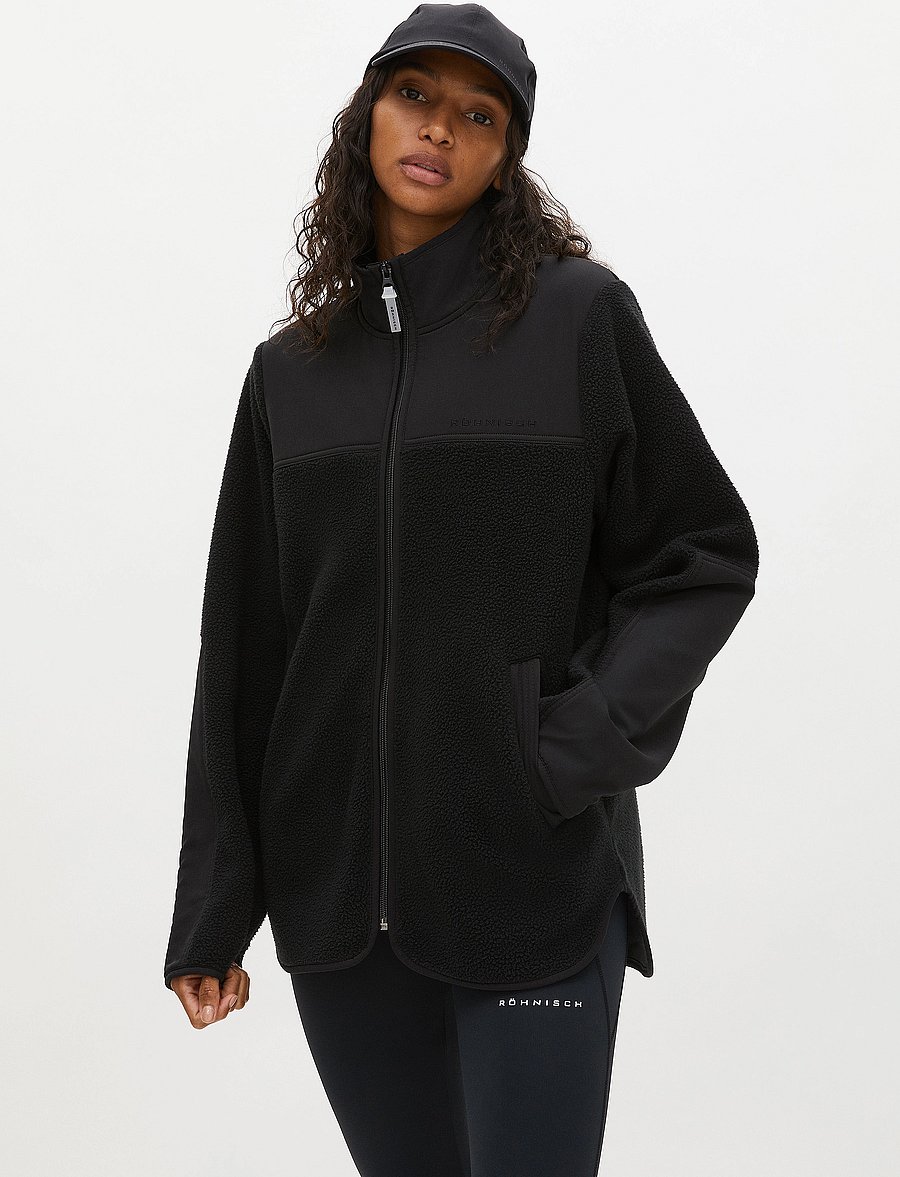 Röhnisch - Phoebe Pile Jacket - kampsunid ja vahekihid - black - 0