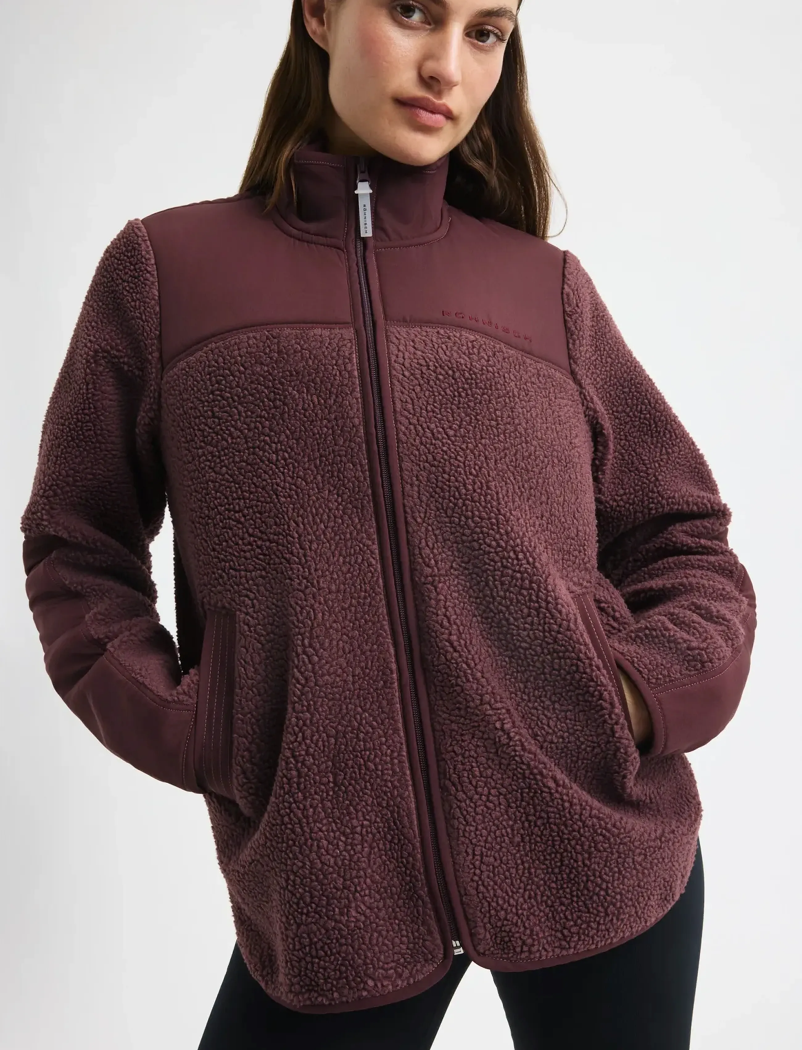 Röhnisch Phoebe Pile Jacket, Kvinder, Fleece Jakke, Bordeaux, Str: XS