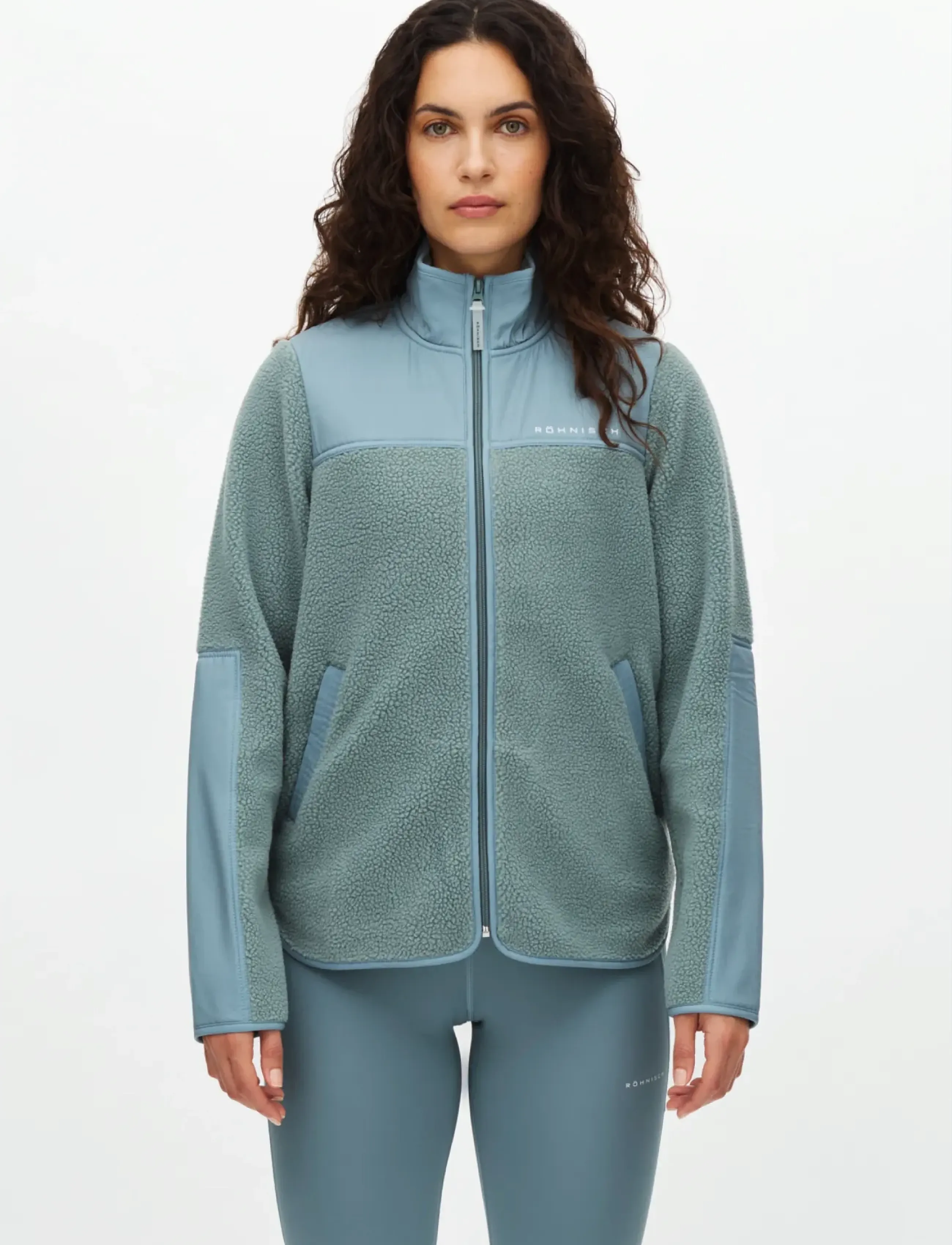 Röhnisch Phoebe Pile Jacket, Kvinder, Fleece Jakke, Kakigrøn, Str: XL