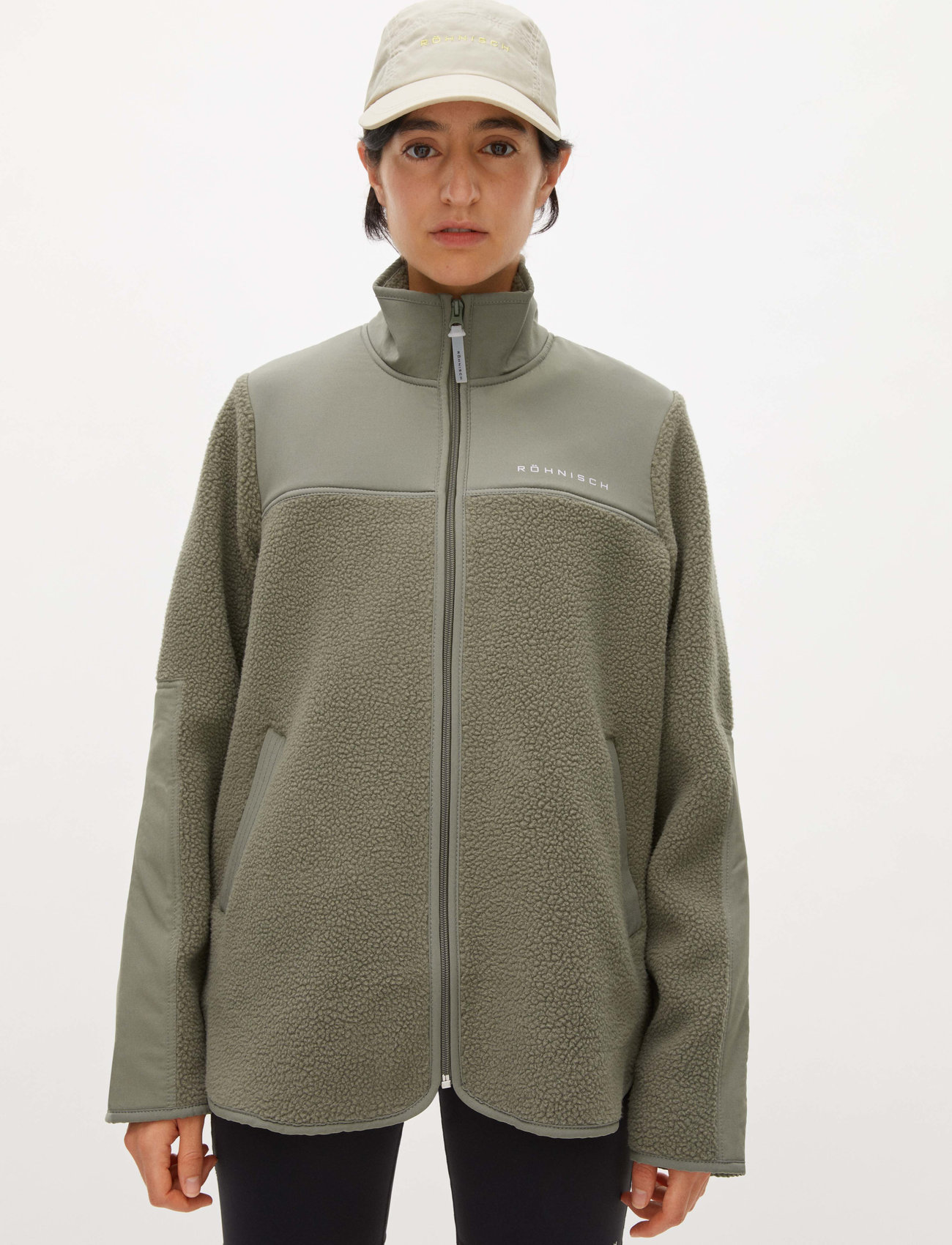 Röhnisch - Phoebe Pile Jacket - mid layer jackets - vetiver green - 1