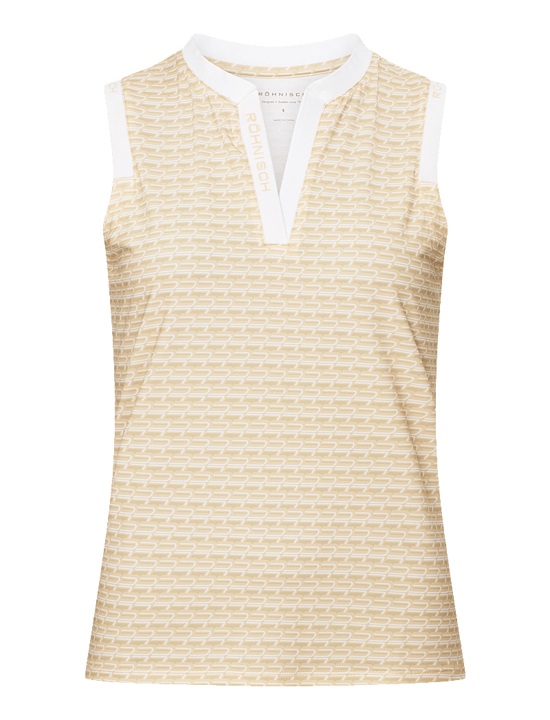 Röhnisch - Abby Sleeveless Top - berankoviai marškinėliai - monogram peach - 1