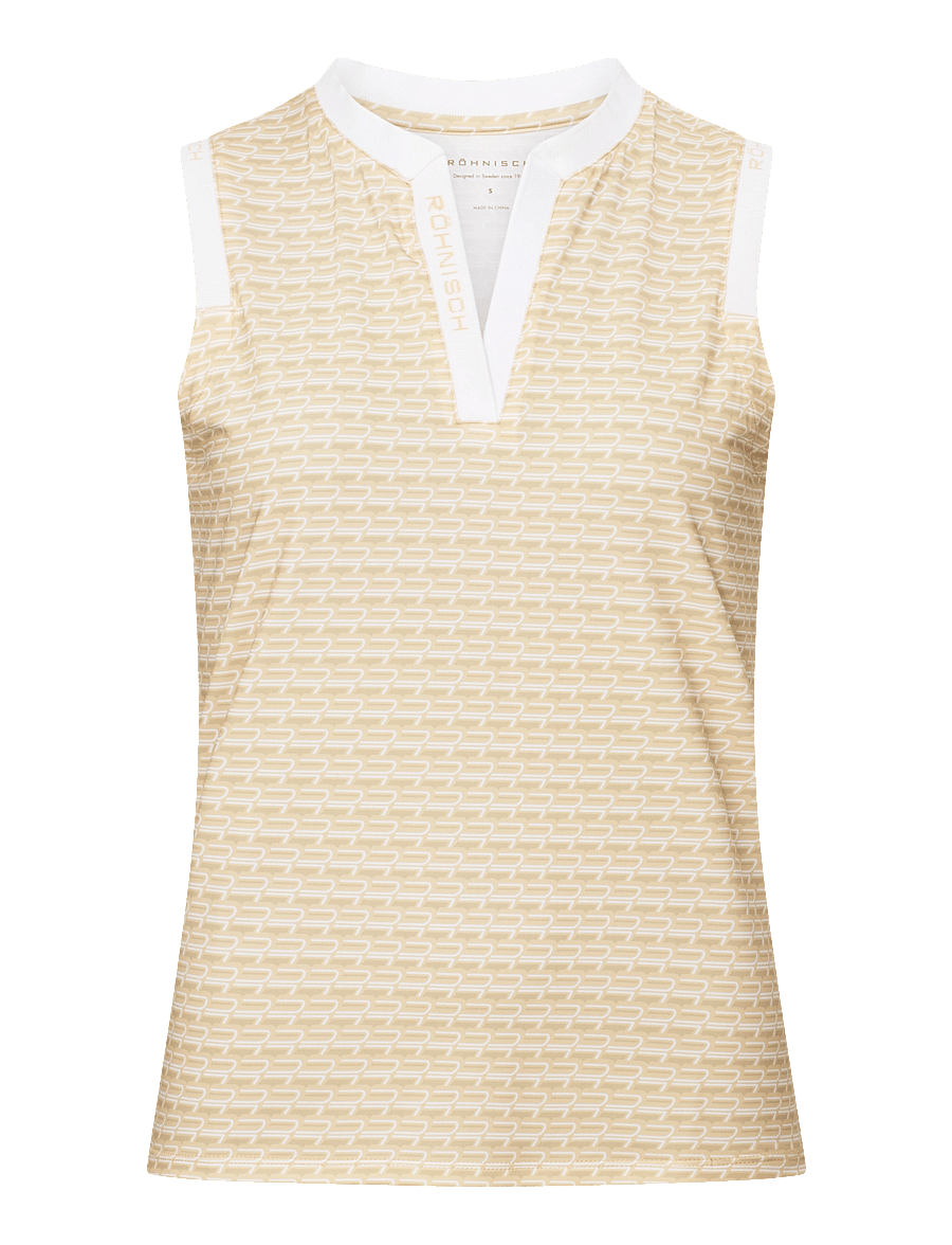 Röhnisch - Abby Sleeveless Top - toppar & t-shirts - monogram peach - 1