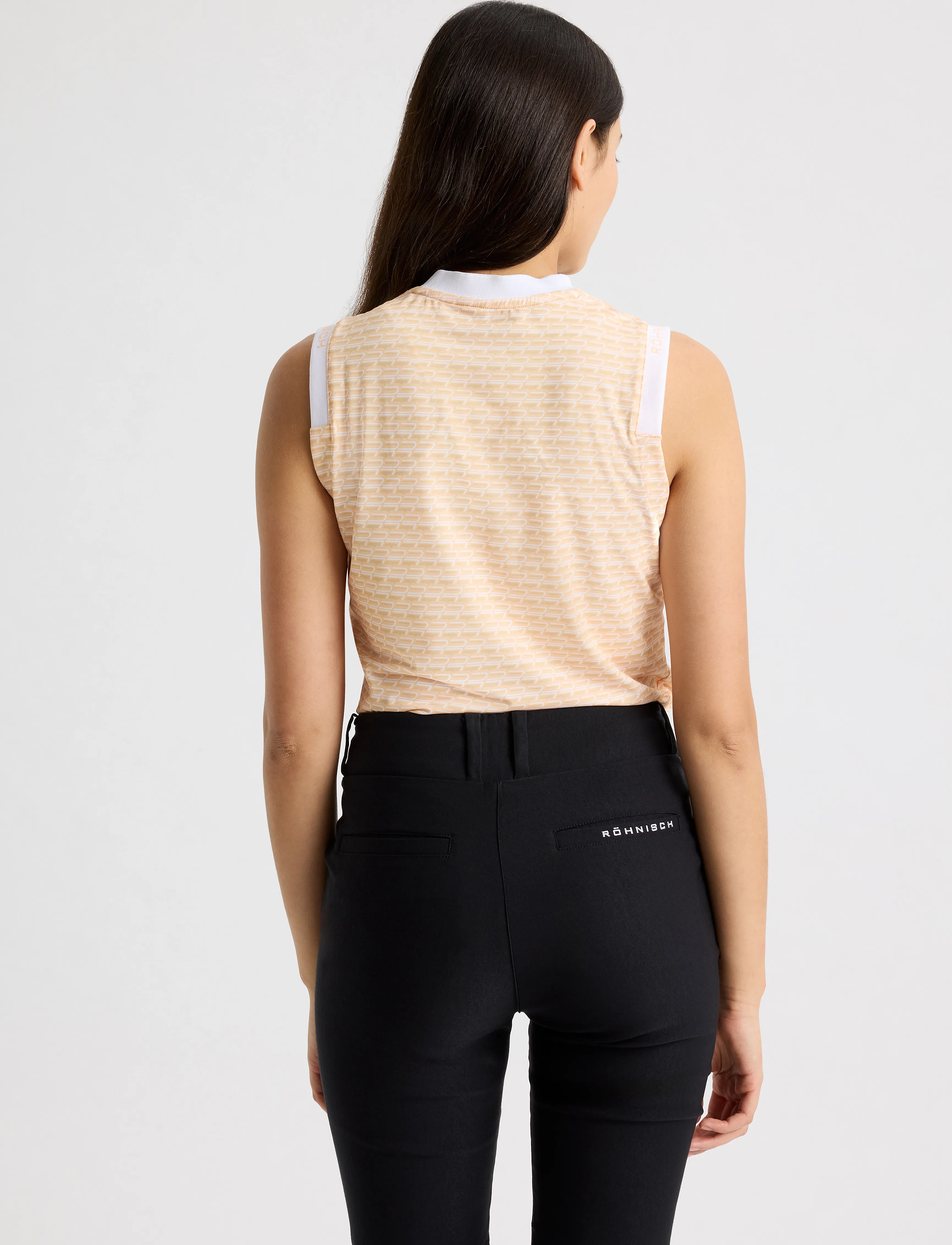 Röhnisch - Abby Sleeveless Top - toppar & t-shirts - monogram peach - 2