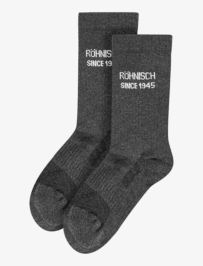 Röhnisch - 2-pack Logo Socks - strümpfe - dark grey melange - 0