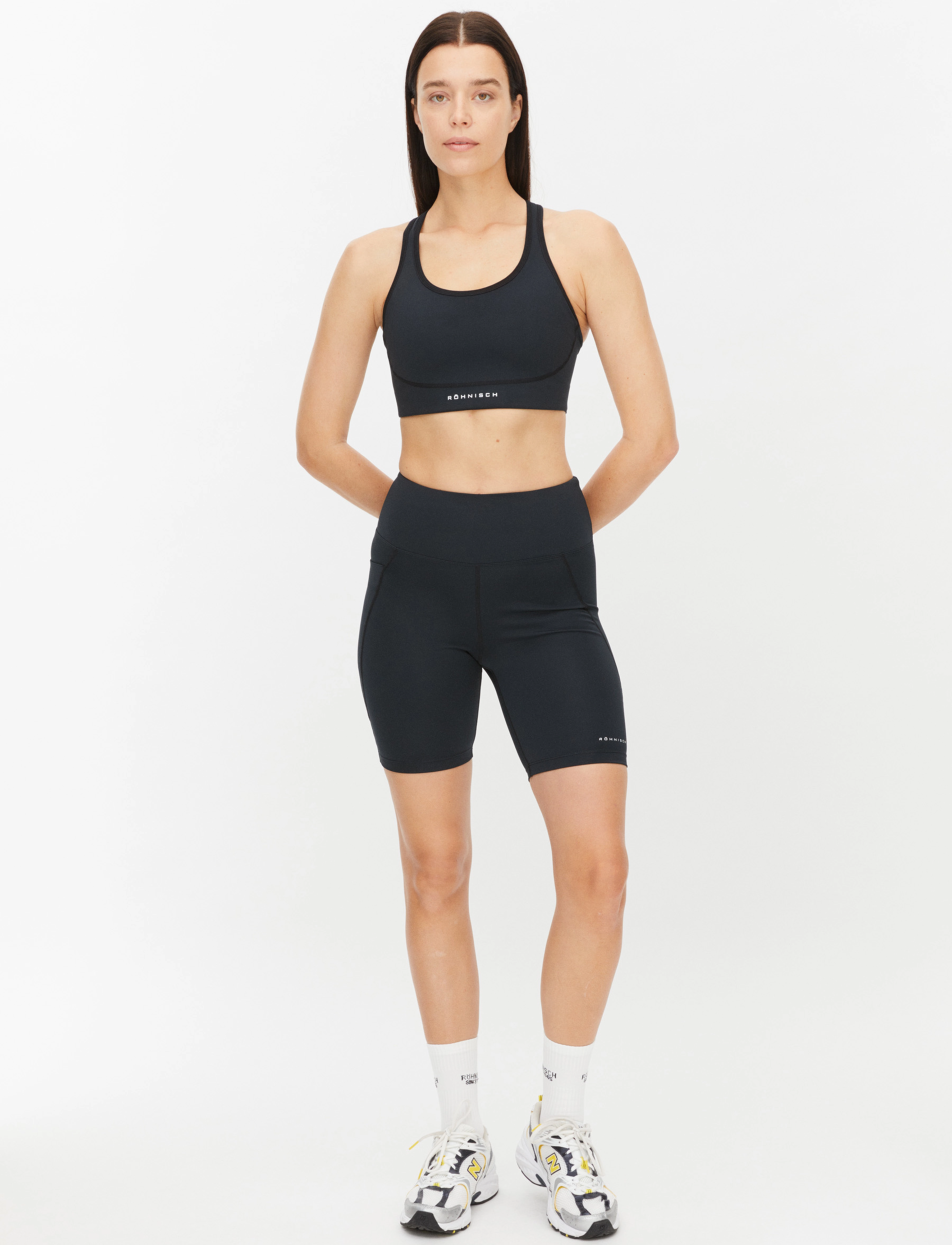 Röhnisch Flattering High Waist Bike Tights, Kvinder, Højtaljede Cykelshorts, Sort, Str: L