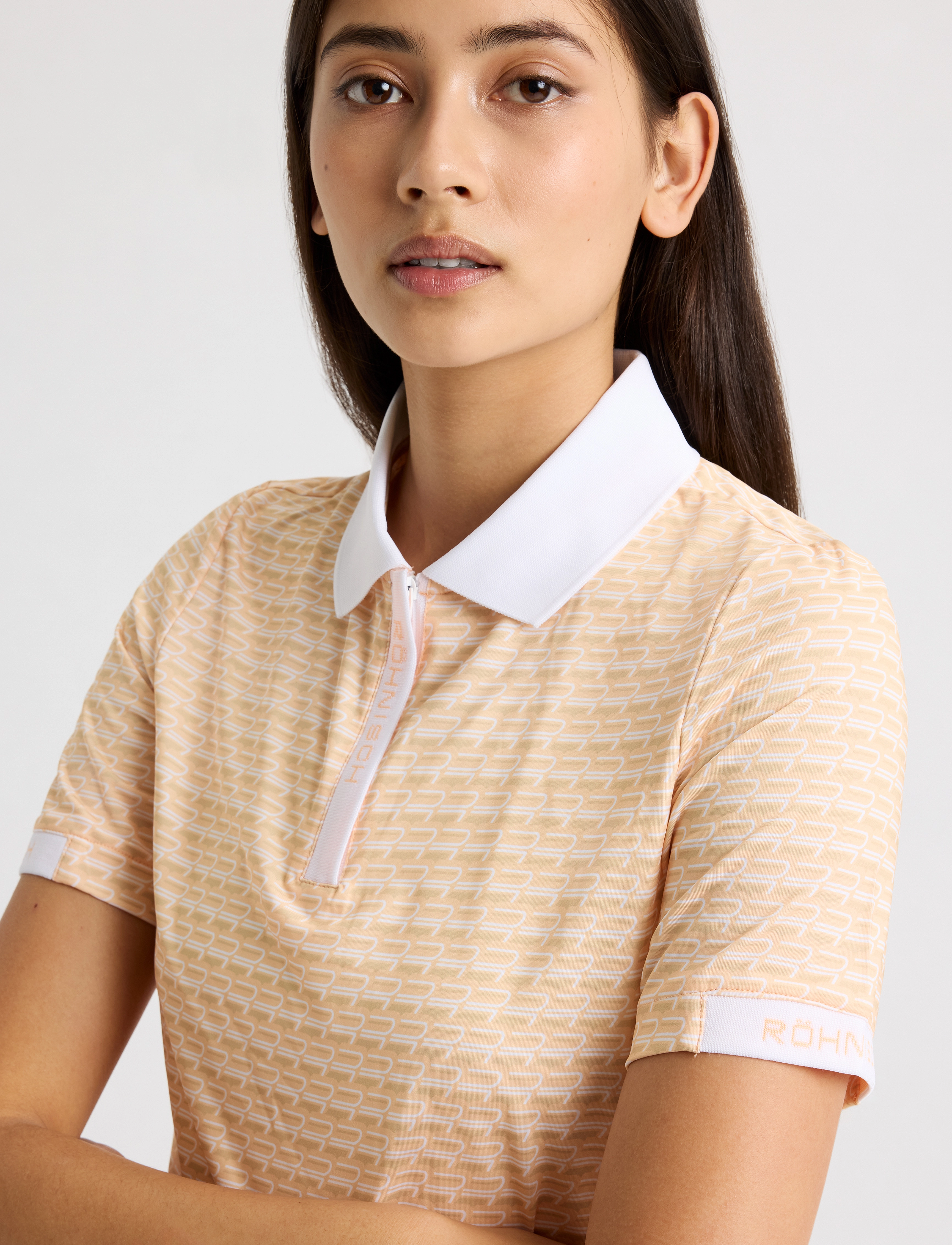 Röhnisch - Abby Poloshirt - oberteile & t-shirts - monogram peach - 2
