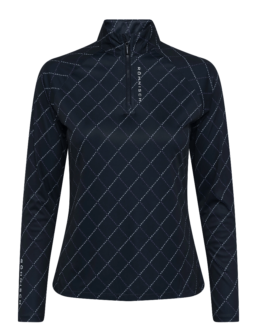 Röhnisch - Addy Long Sleeve - oberteile - navy logo argyle - 1