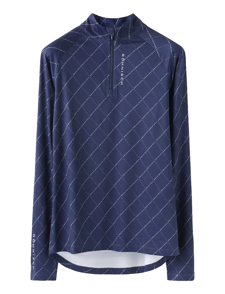 Röhnisch - Addy Long Sleeve - oberteile - navy logo argyle - 0