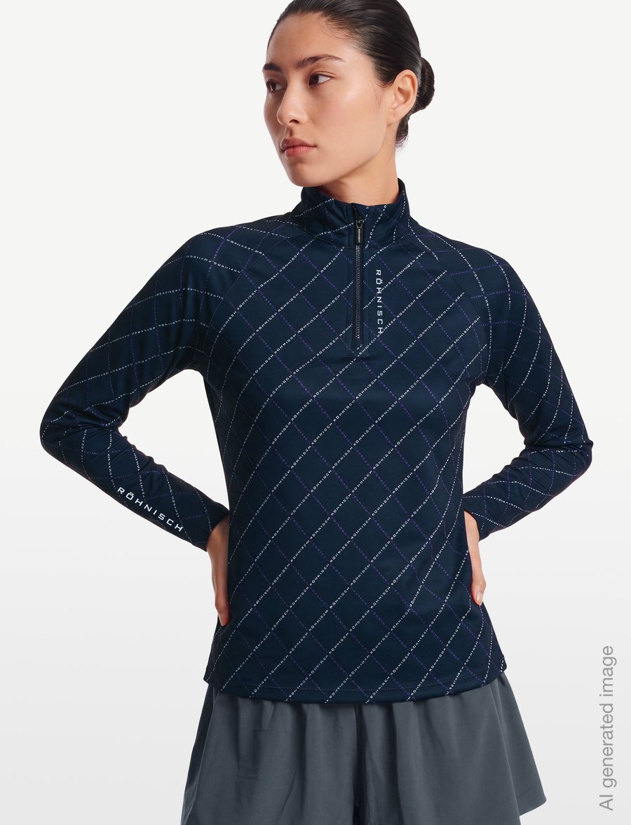 Röhnisch - Addy Long Sleeve - oberteile - navy logo argyle - 3