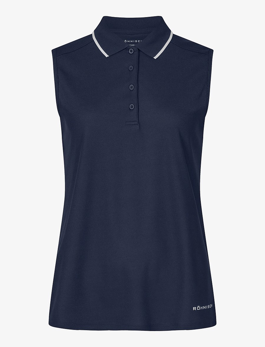 Röhnisch - Miriam Sleeveless Poloshirt - oberteile & t-shirts - navy - 1