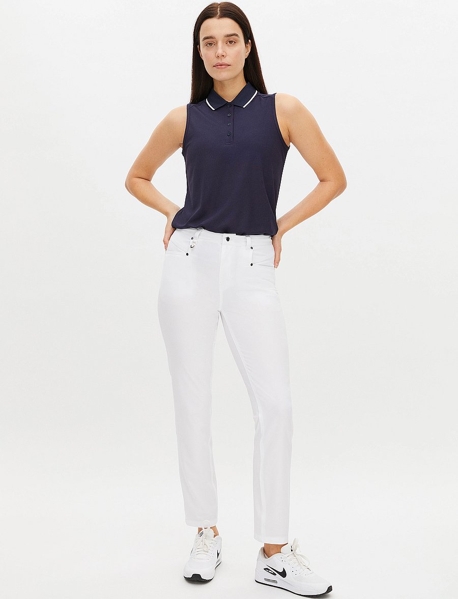 Röhnisch - Miriam Sleeveless Poloshirt - oberteile & t-shirts - navy - 4