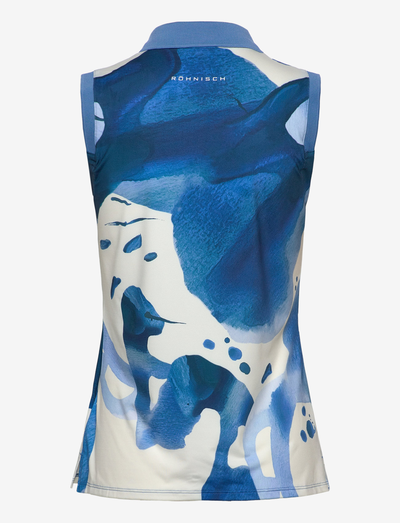Röhnisch - Deni Sleeveless Poloshirt - toppe & t-shirts - blue aquarelle - 2