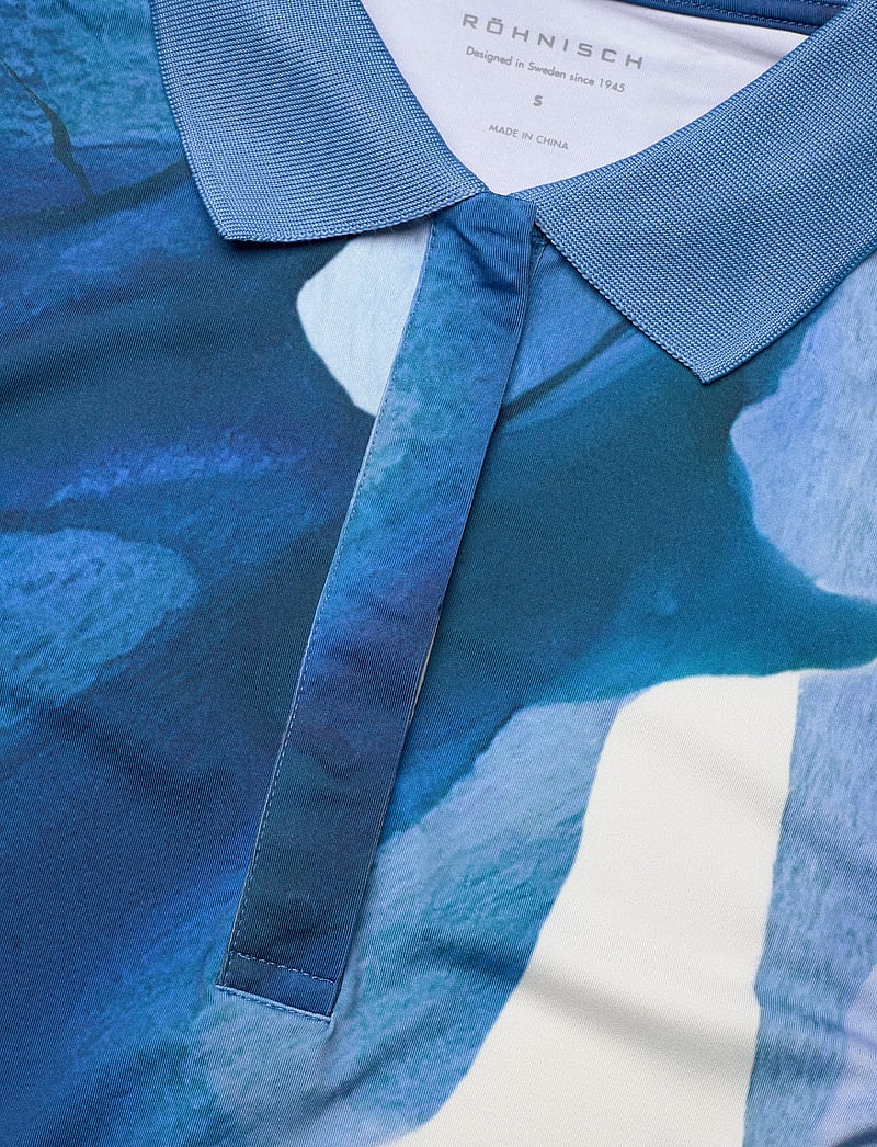 Röhnisch - Deni Sleeveless Poloshirt - toppe & t-shirts - blue aquarelle - 4