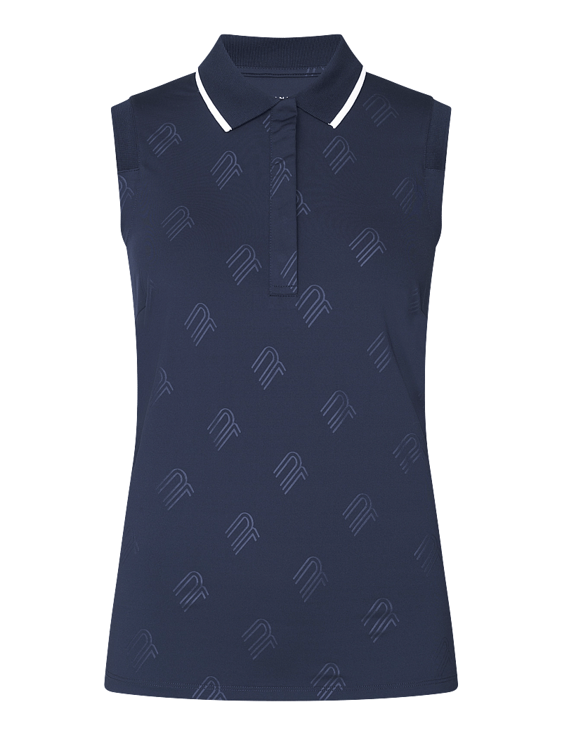 Röhnisch - Deni Sleeveless Poloshirt - toppar & t-shirts - navy - 1