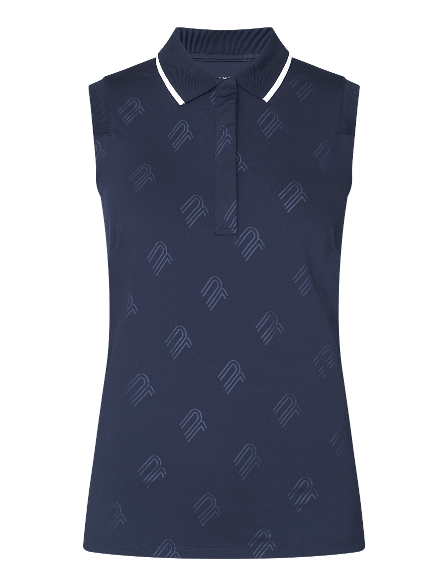 Röhnisch - Deni Sleeveless Poloshirt - topit & t-paidat - navy - 1