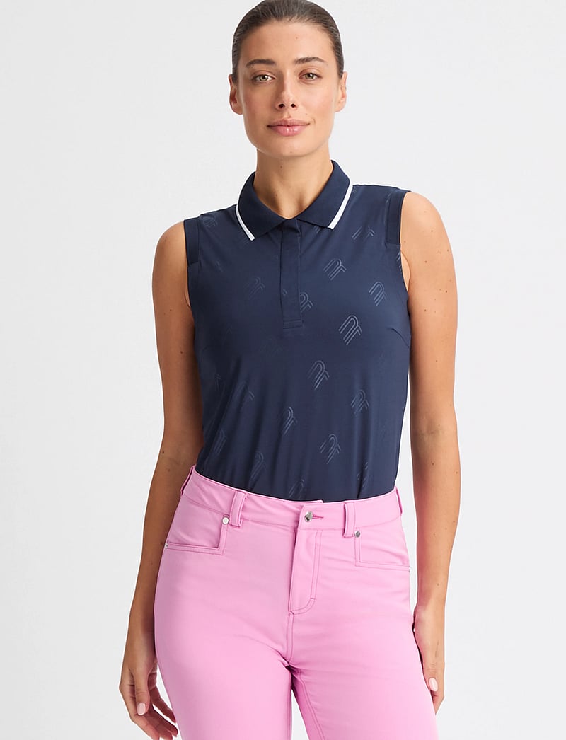 Röhnisch - Deni Sleeveless Poloshirt - toppar & t-shirts - navy - 2