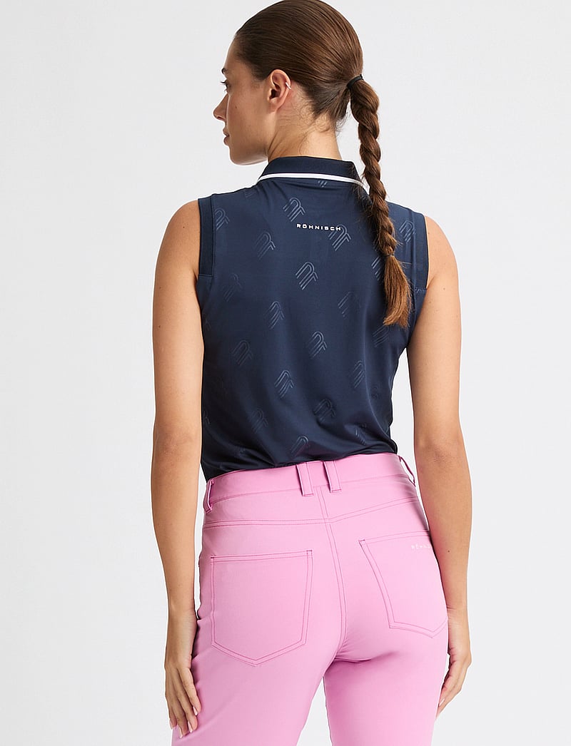 Röhnisch - Deni Sleeveless Poloshirt - toppar & t-shirts - navy - 3