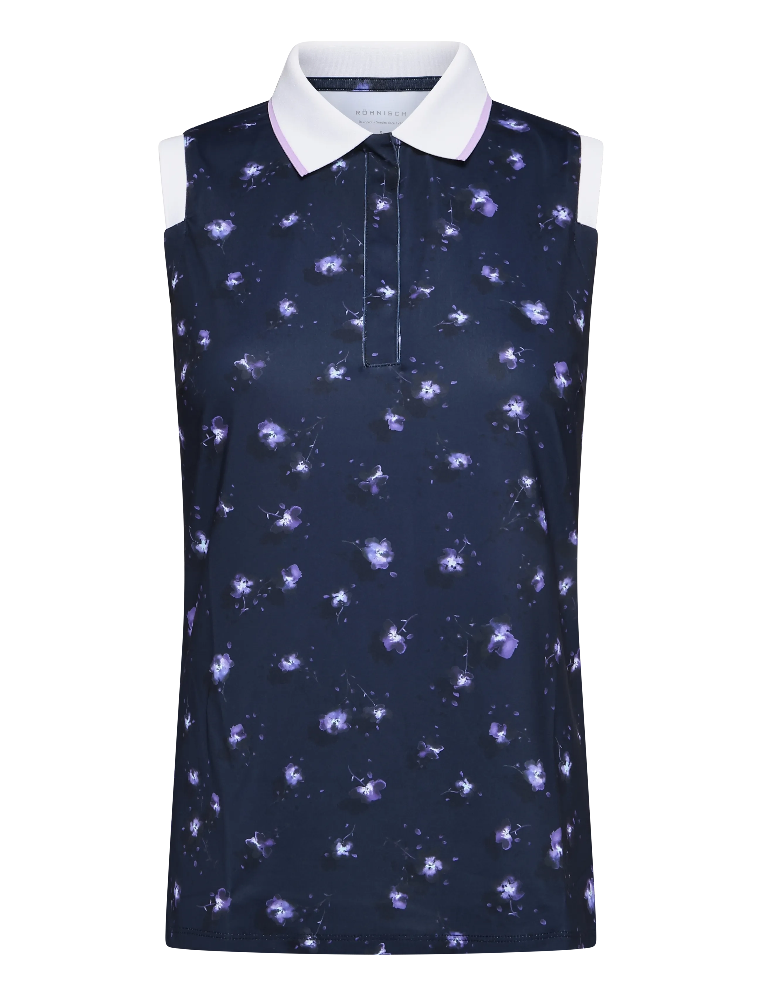 Röhnisch Deni Sleeveless Poloshirt - Kleidung - PURPLE MOUNTAIN BLOOM / navy