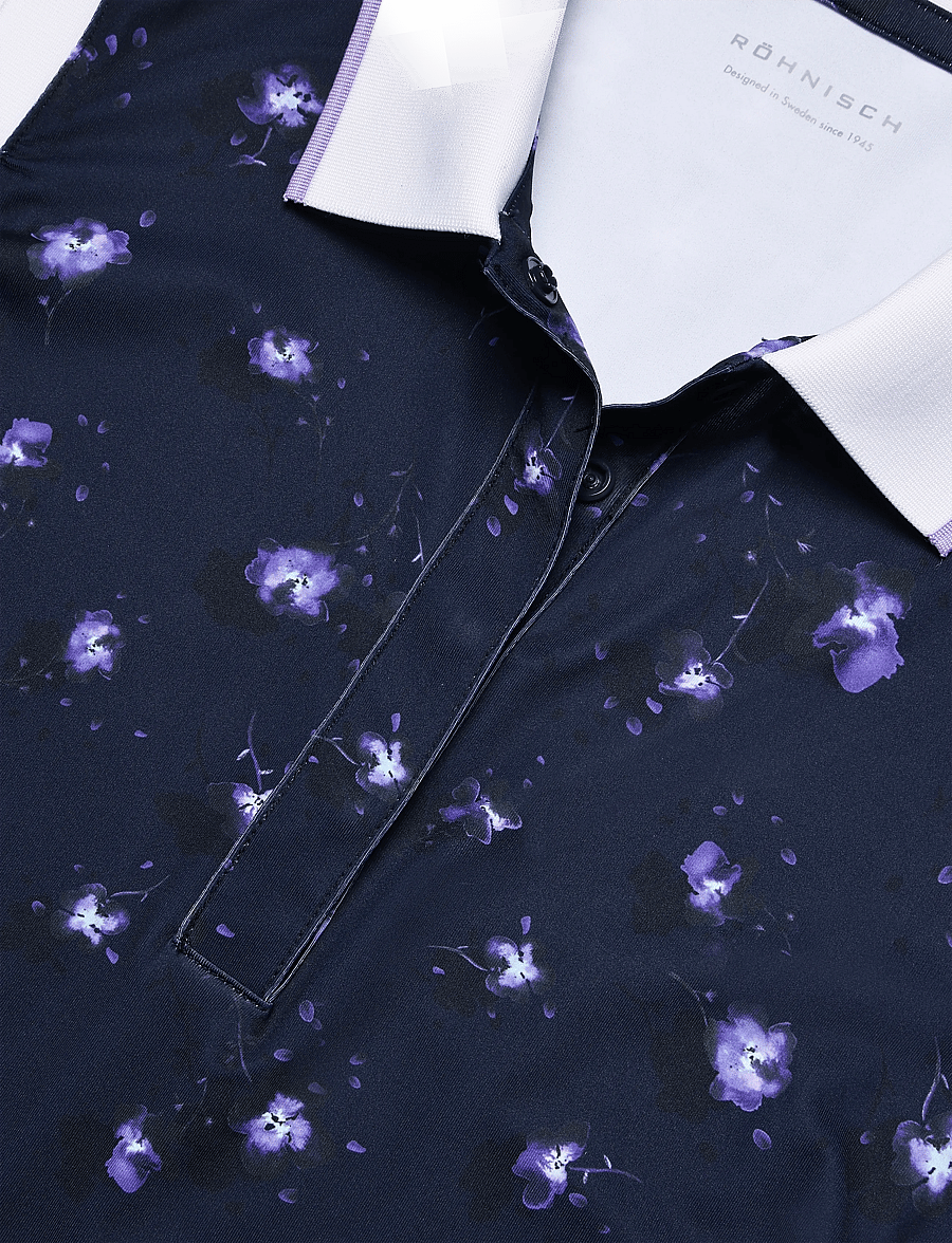 Röhnisch - Deni Sleeveless Poloshirt - toppe & t-shirts - purple mountain bloom - 5