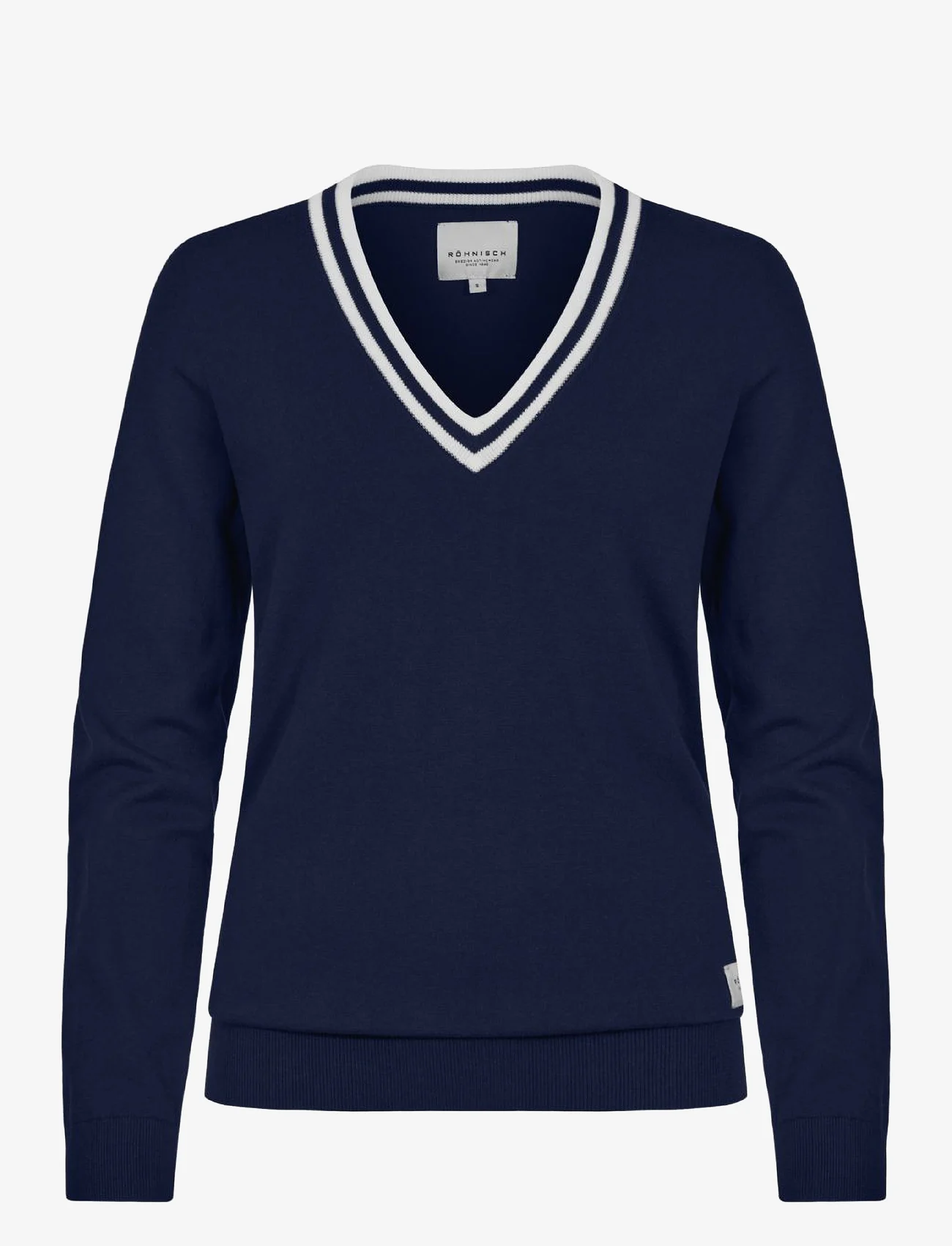 Röhnisch - Adele Knitted Sweater - jumpers - navy/white - 0