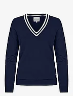 Adele Knitted Sweater - NAVY/WHITE