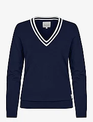 Röhnisch - Adele Knitted Sweater - jumpers - navy/white - 0