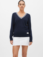 Röhnisch - Adele Knitted Sweater - jumpers - navy/white - 1