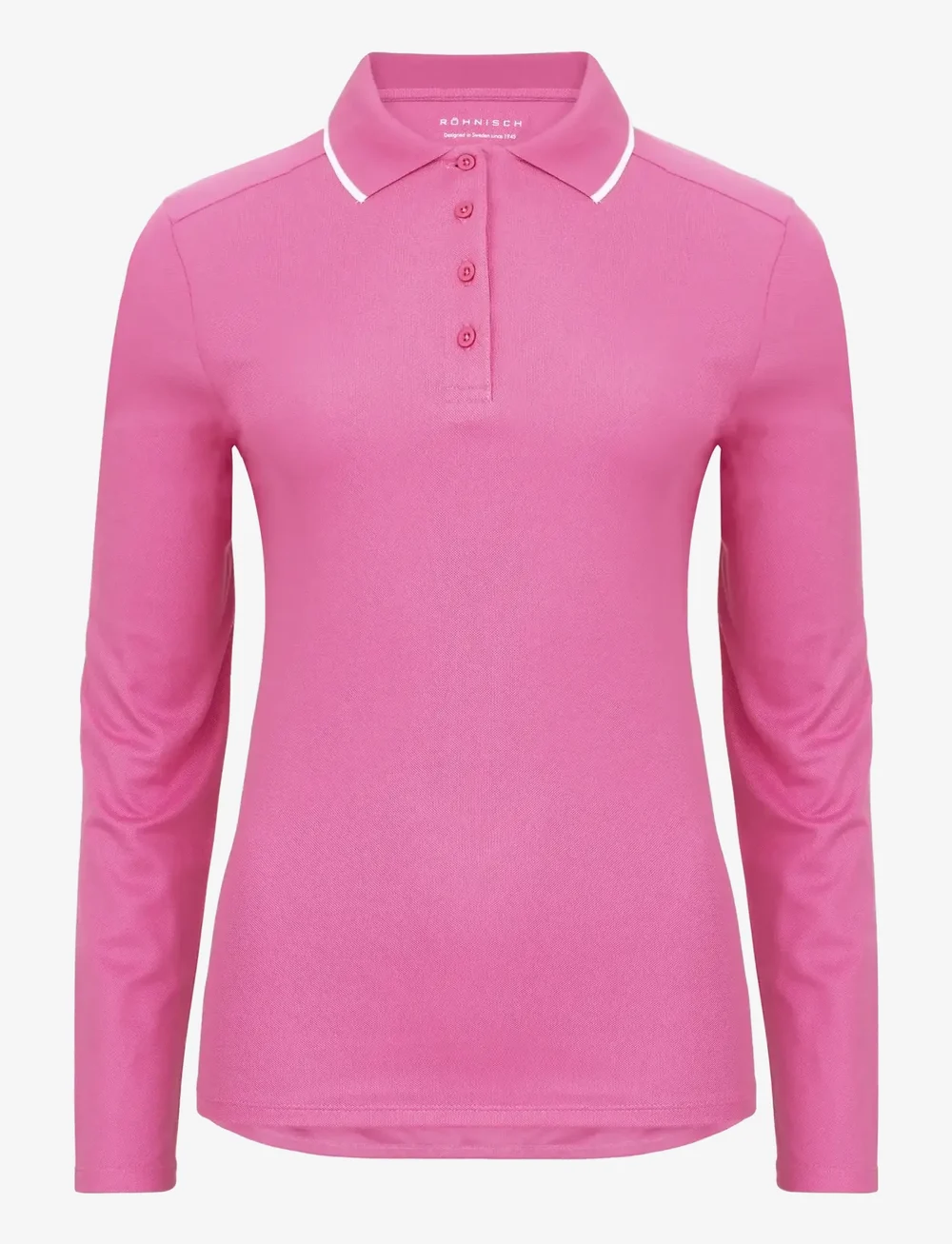 Röhnisch - Miriam Long Sleeve Poloshirt - toppe & t-shirts - rose - 1