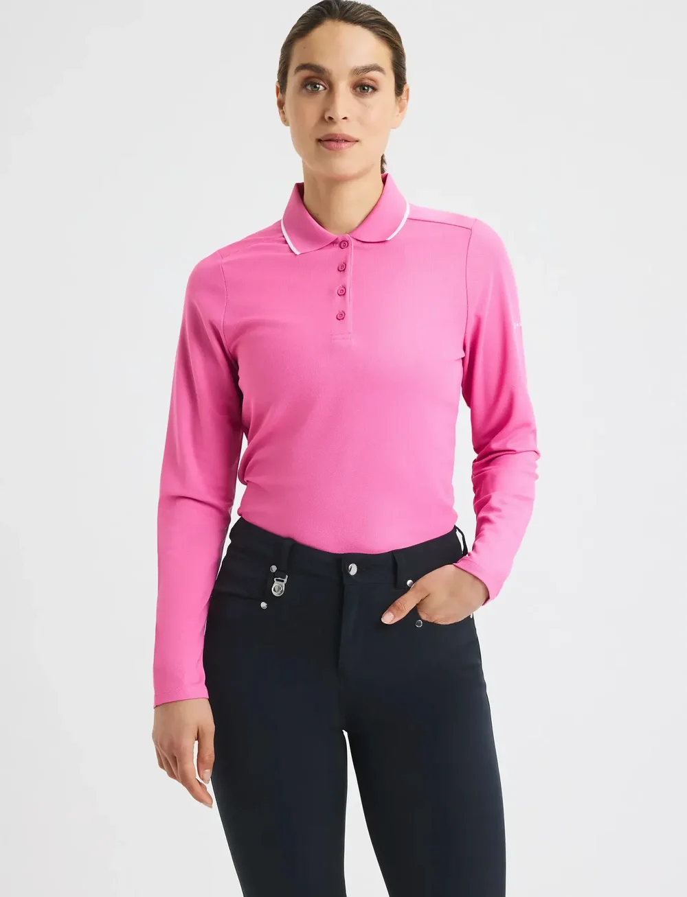 Röhnisch - Miriam Long Sleeve Poloshirt - toppe & t-shirts - rose - 0