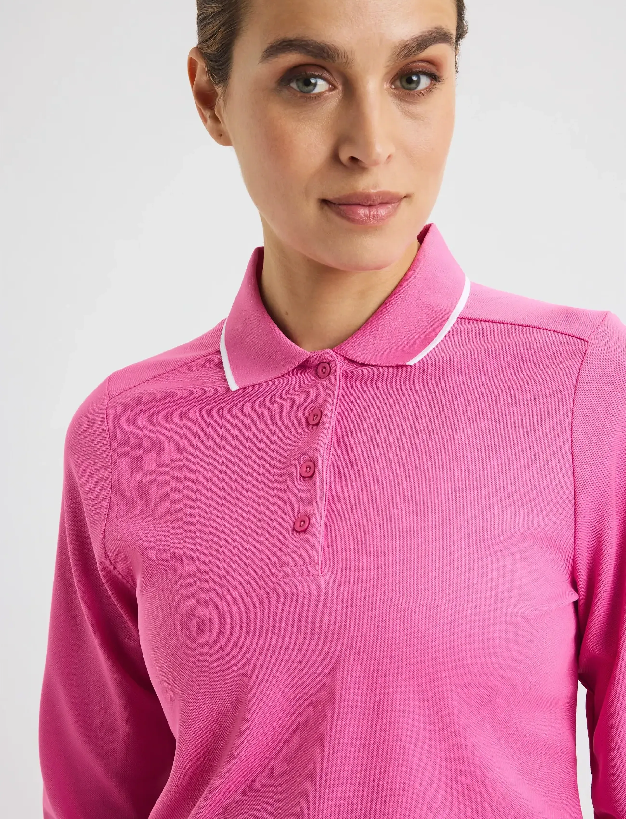 Röhnisch - Miriam Long Sleeve Poloshirt - oberteile & t-shirts - rose - 3