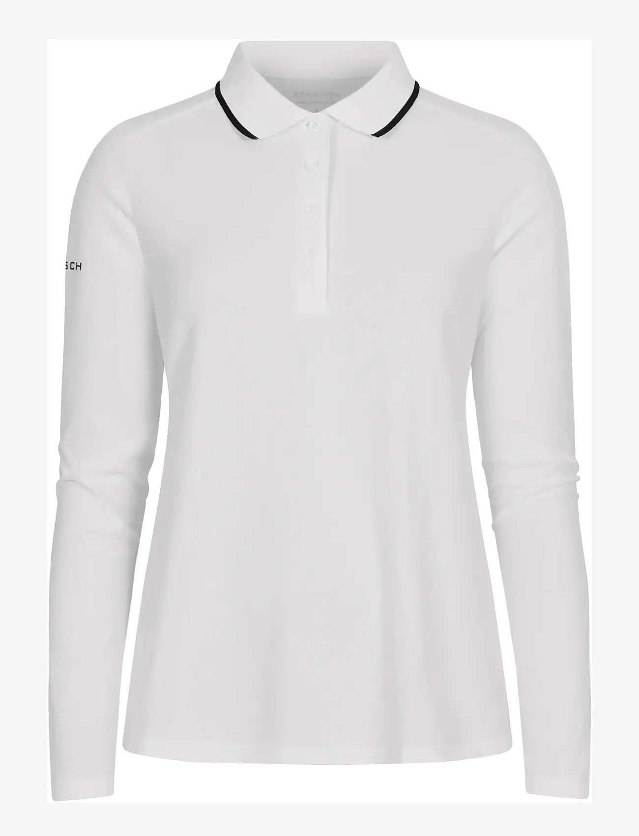Röhnisch - Miriam Long Sleeve Poloshirt - toppe & t-shirts - white - 1