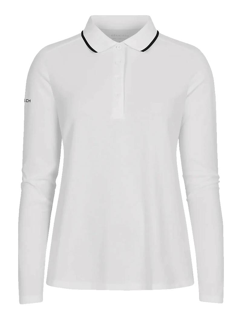 Röhnisch - Miriam Long Sleeve Poloshirt - toppe & t-shirts - white - 1
