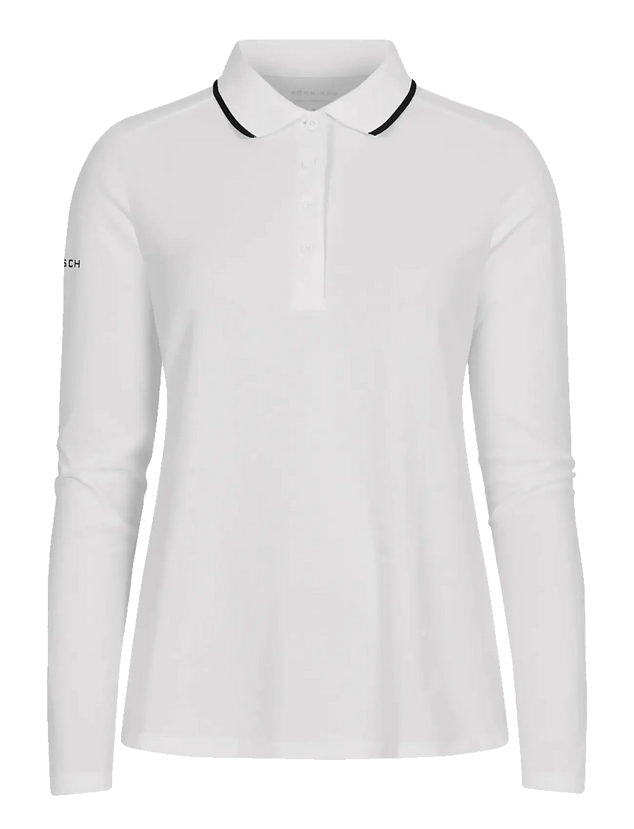 Röhnisch - Miriam Long Sleeve Poloshirt - oberteile & t-shirts - white - 1