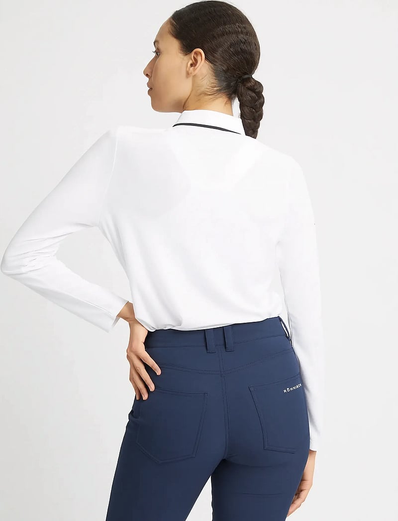 Röhnisch - Miriam Long Sleeve Poloshirt - toppe & t-shirts - white - 2