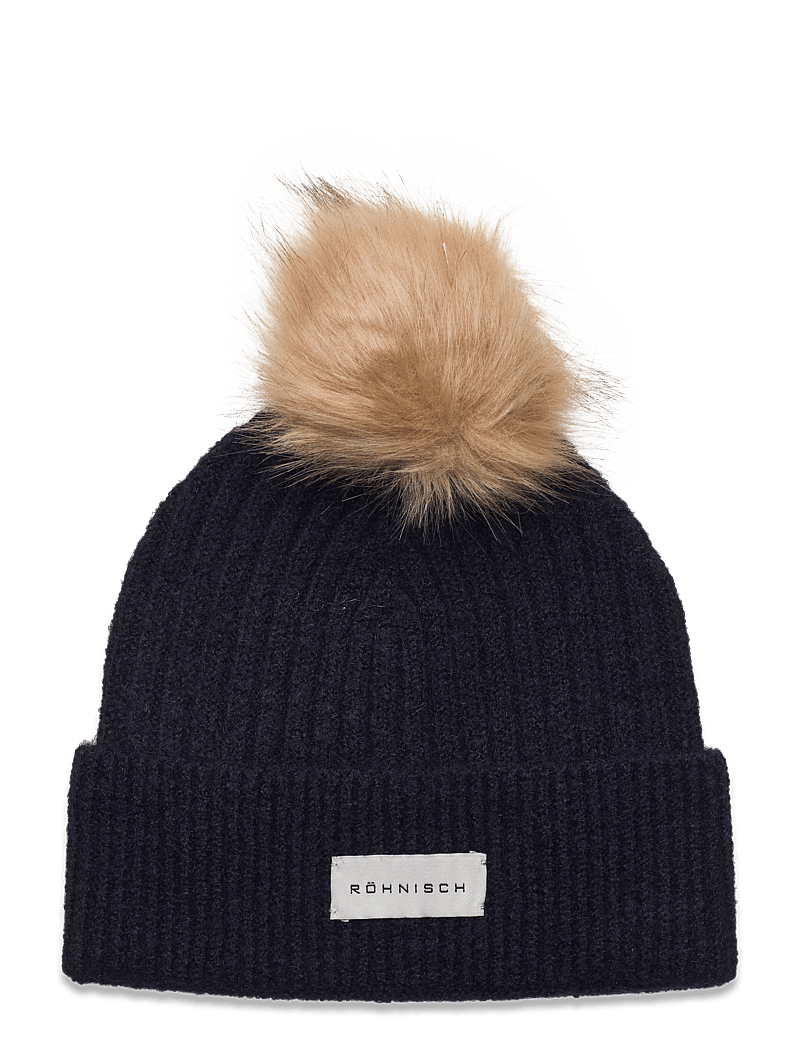 Röhnisch - Pom Rib Beanie - bonnets - navy - 0