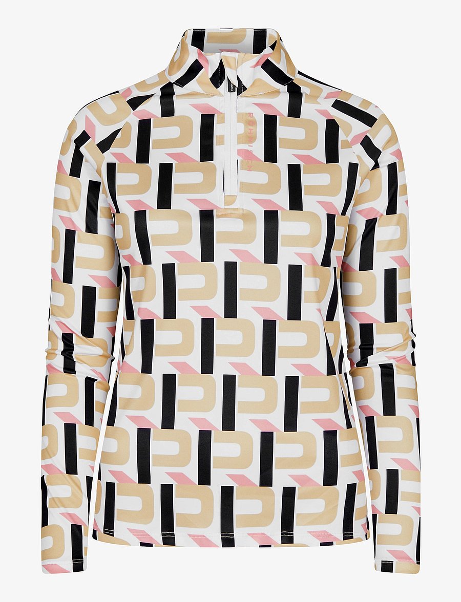 Röhnisch - Addy Printed Long Sleeve - logo big beige - 1