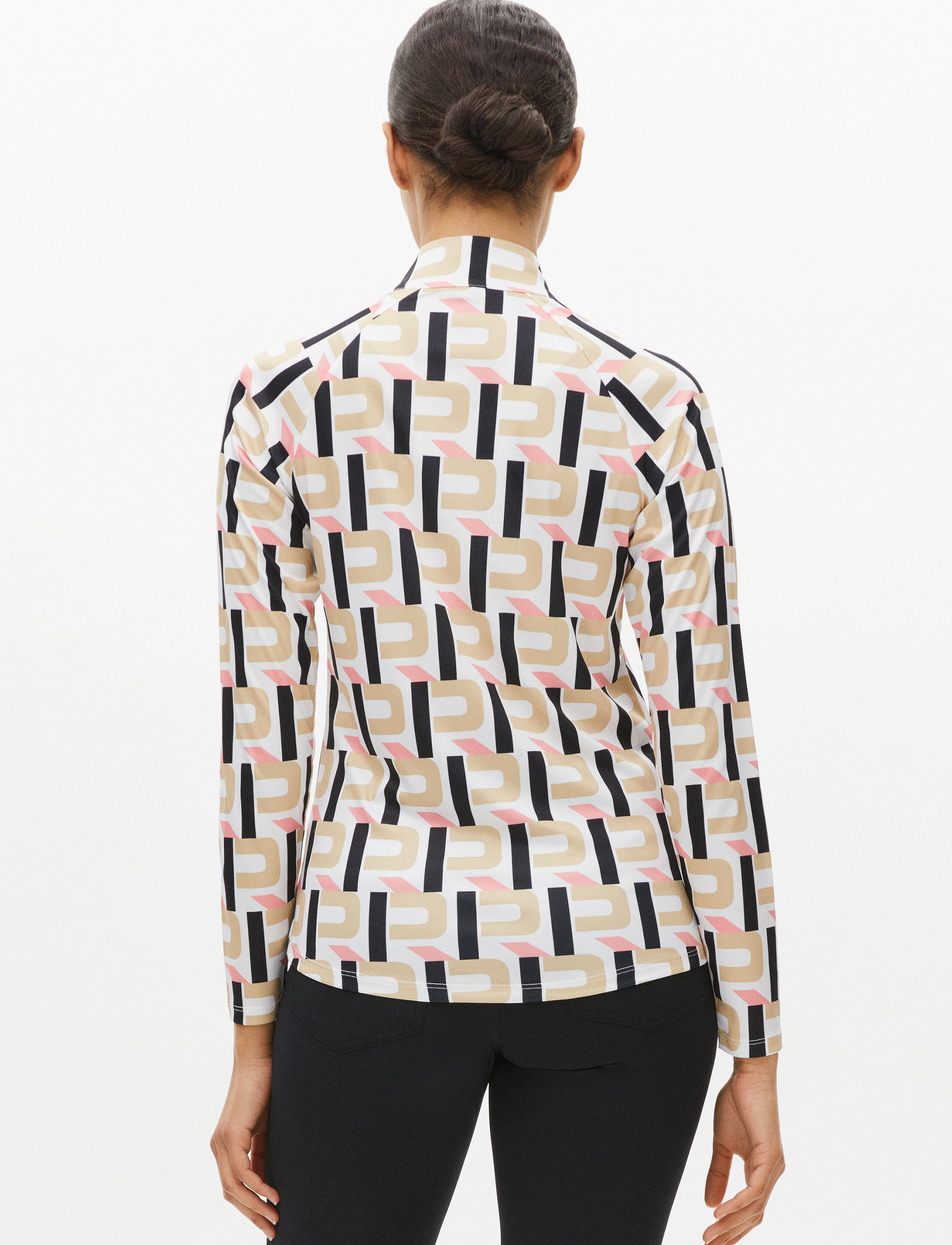 Röhnisch - Addy Printed Long Sleeve - logo big beige - 2