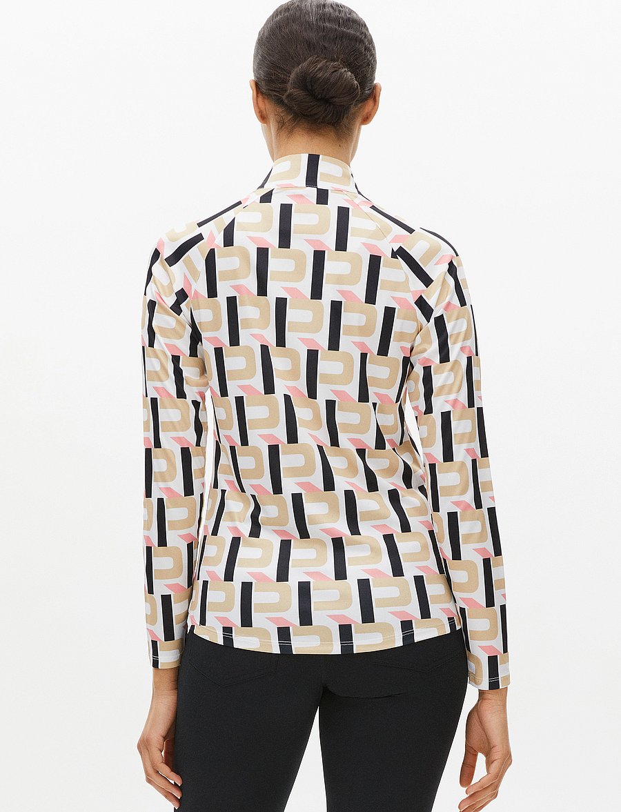 Röhnisch - Addy Printed Long Sleeve - logo big beige - 2